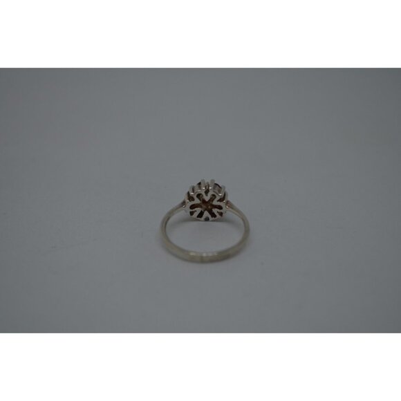 Sterling Silver Ring w Orange Red Stones in Flower Setting Pattern 925 Size 5.75 - Picture 3 of 6